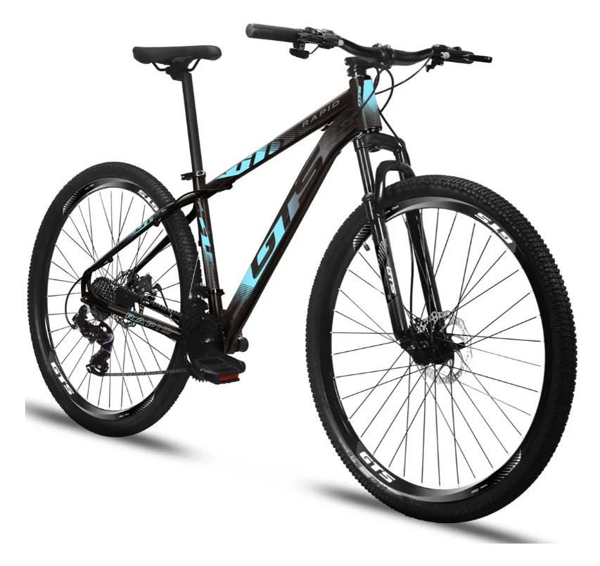 Bicicleta Aro 29 GTS Rapid 27 Marchas Freio Disco Hidráulico